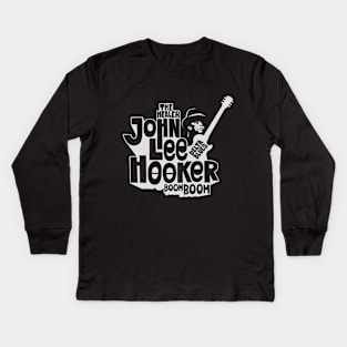 John Lee Hooker Logo Shirt - Vintage Blues Style Kids Long Sleeve T-Shirt